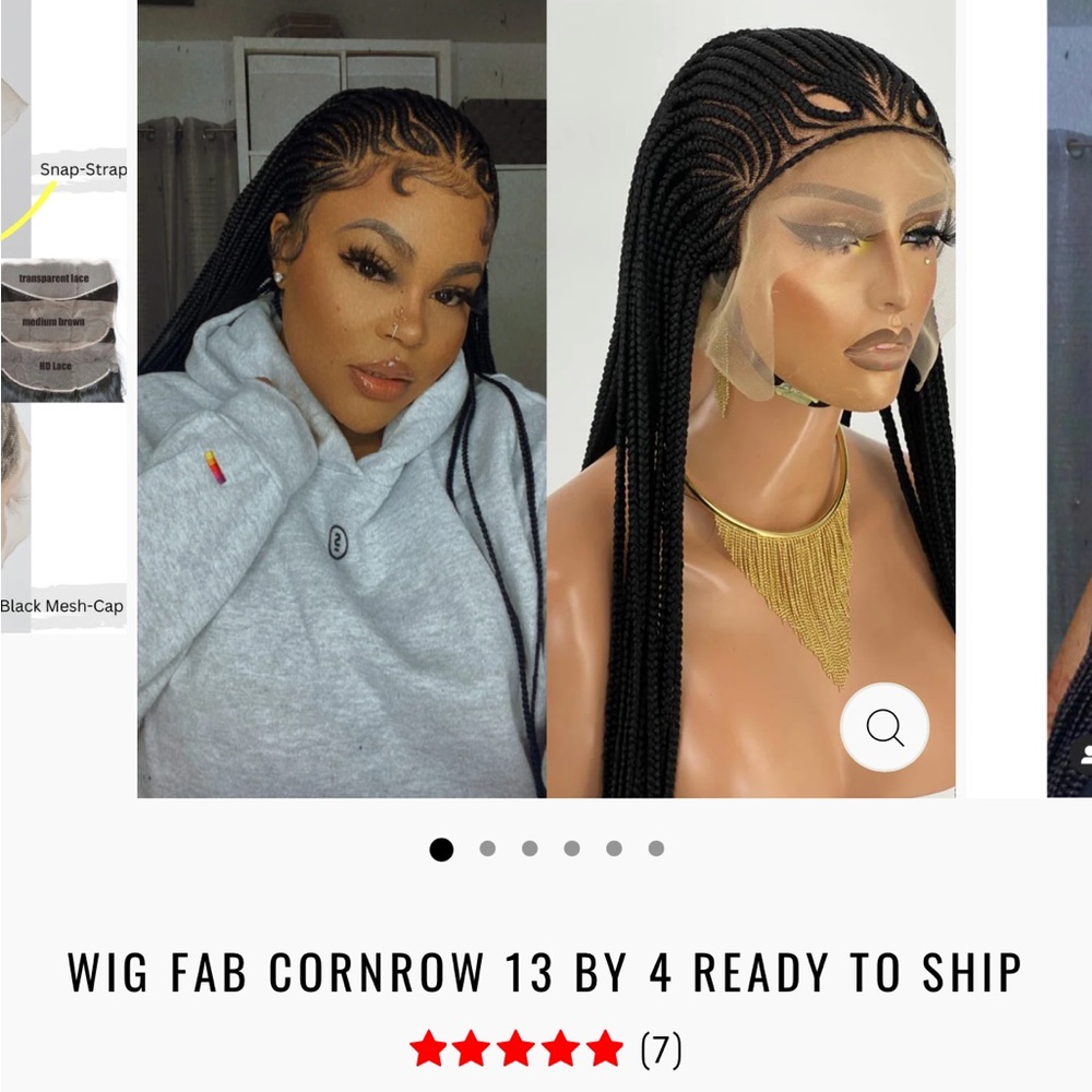 13x4 Lace front braided wig. Poshglad wig